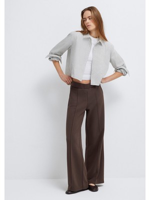 Mavi Kahverengi Geniş Paça Pantolon 1011156-71603