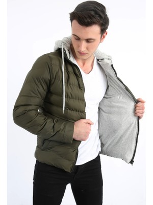 Modi Green Çıkmalı Kapşonlu Yan Cepli Erkek Günlük Şişme Mont