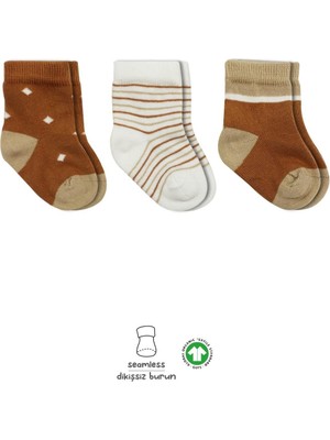 Bistyle 3'lü Penye Erkek Soket Çorap BS10111 Hardal