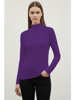 Modi Green Kadın Düz Mor Bluz