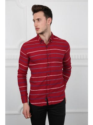 Modi Green Erkek Günlük Kalın Çizgili Gömlek