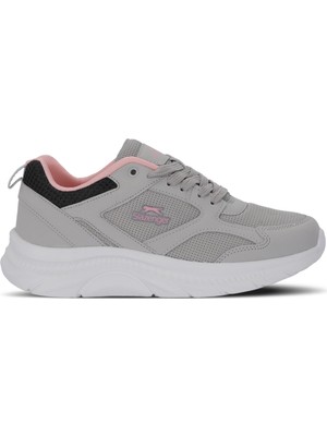 Slazenger Kadın Beyaz Koşu & Yürüyüş Spor Ayakkabısı Suni Deri Açık Gri - Pembe Taban Phylon