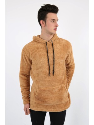 Modi Green Kapşonlu Kanguru Cepli Erkek Günlük Pelüş Sweatshirt