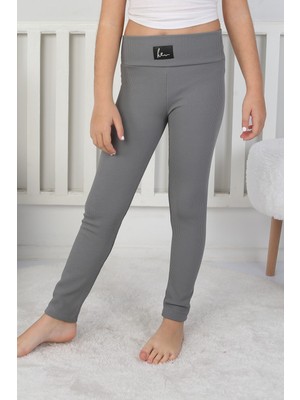 Modi Green Şardonlu Fitilli Kumaş Arma Detaylı Kız Çocuk Günlük Tayt