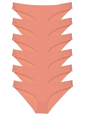 Giyim 6 Adet Süper Eko Set Likralı Kadın Slip Külot Pudra Beruflic