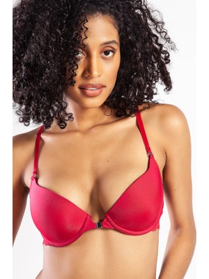 Beruflic Githa Foam Cup Push Up Bra,Şarap Renk Straplez Konforlu ve Şık Sütyen