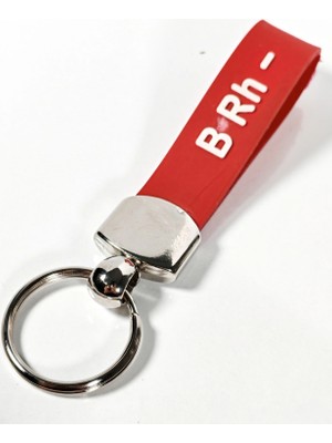 Moncuk Design B Rh(-) Negatif Kan Grubu Silikon Anahtarlık – Acil Durumlar Için Hayati Bilgi