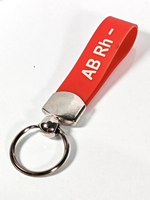 Moncuk Design Ab Rh(-) Negatif Kan Grubu Silikon Anahtarlık – Acil Durumlar Için Hayati Bilgi