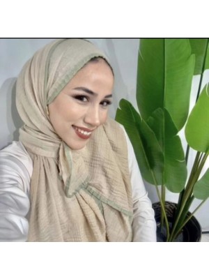 Modakaşmir Aminenesil Biyeli Müslin Şal Bej Renk