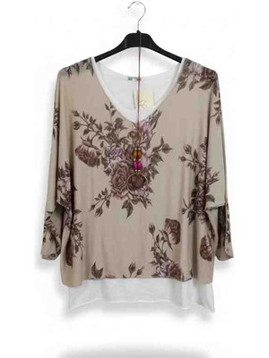 Park Moda Desenli Pamuklu Ithal Ikili Kolyeli Takim