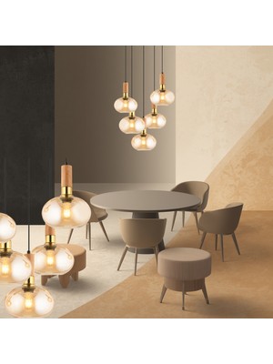 Lampaluce Forte Modern Tasarımlar Salon Oturma Odası Sarkıt Avizesi 5li