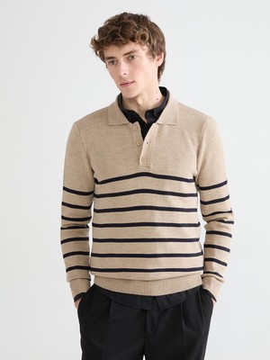 Lc Waikiki Yeni Sezon Polo Yaka Çizgili Erkek Kazak