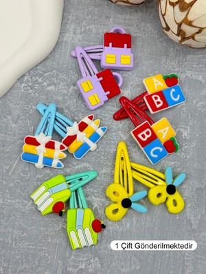 Okul Figürlü Çıtçıt Toka 1 Çift