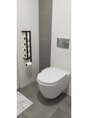 Rafadi Siyah Metal Duvara Monte Yedekli Tuvalet Wc Kağıtlığı Banyo Tuvalet Kağıtlığı Wc Kağıdı Askılığı