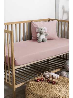 Keby %100 Pamuk Renforce Bebek Lastikli Çarşaf Set 70X140-15 - Pembe