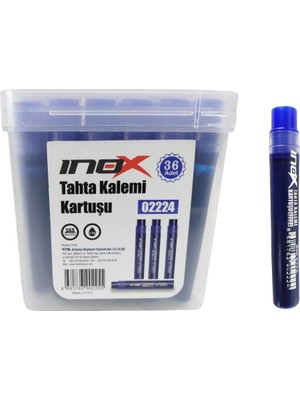Inox İnox Beyaz Tahta Kalemi Kartuşu Mavi 36'lı Paket