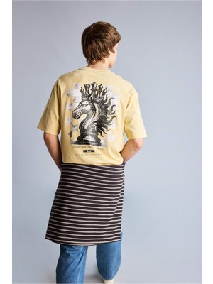 DeFacto %100 Pamuk Boxy Fit Baskılı Tişört F8024AX26SP