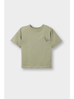 DeFacto Dinozor Baskılı Tişört Erkek Bebek D7910A526SM