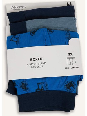 DeFacto Regular Fit Desenli 3'lü Boxer G9312AX26SP