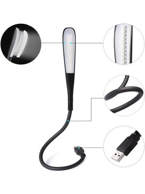 Zemira PM-24561 14 Ledli Siyah Esnek USB LED Lamba