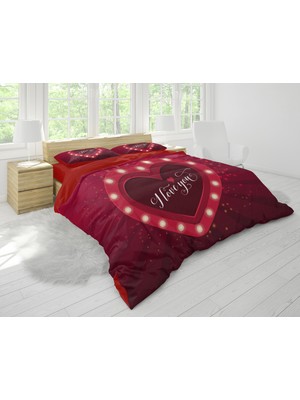 Sarel Romantik Kalpli 3D Çift Kişilik Nevresim Takımı