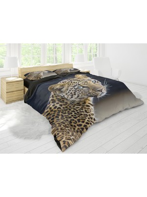 Sarel Leopar Baskılı 3D Çift Kişilik Nevresim Takımı