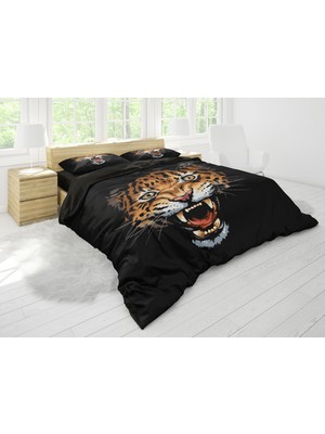 Sarel Leopar Desenli 3D Çift Kişilik Nevresim Takımı