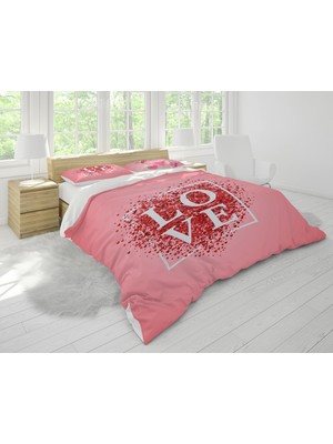 Sarel Love Yazılı 3D Çift Kişilik Nevresim Takımı