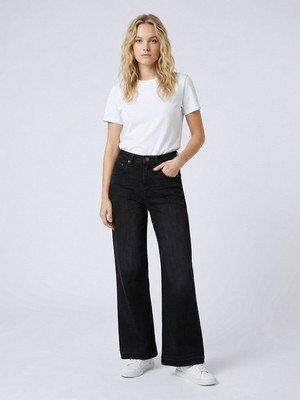 LTB Jalıca Yüksek Bel Geniş Paça Mid Indigo Jean Pantolon