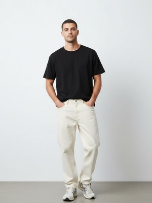 LTB Kısa Kollu Bisiklet Yaka Basic Siyah T-Shırt