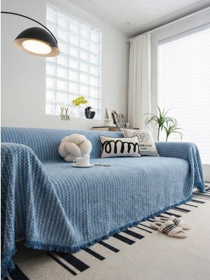 Rell Home Pamuklu Koltuk Örtüsü Saçaklı|çok Amaçlı Örtü|koltuk Şalı|kolları Kapatan|battal BOY|180X350