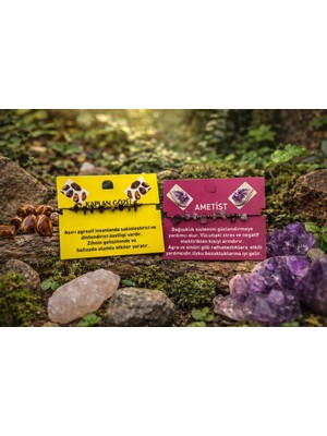 Seymen Bıçakçılık Doğal Taş Bileklik Kaplan Gözü ve Ametist | El Yapımı Enerji Şans Bilekliği