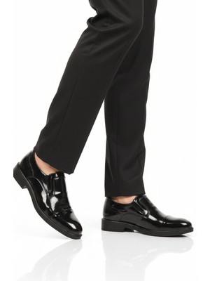 Aspor Siyah Rugan Hakiki Deri Erkek Klasik Ayakkabı