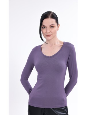 Yade Fashion V Yaka Uzun Kollu Kadın Body