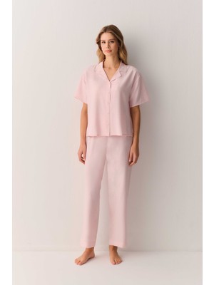Suwen Amanda Gömlek Yaka Pijama Takımı