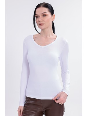 Yade Fashion V Yaka Uzun Kollu Kadın Body