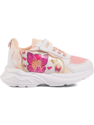 Aspor Beyaz Pudra Fileli Cırtlı Kız Çocuk Spor Ayakkabı