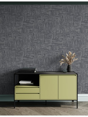 Adawall Muse Koleksiyonu 25101-6 Antrasit Dokulu Silinebilir Nonwoven Vinil Duvar Kağıdı