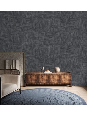 Adawall Muse Koleksiyonu 25101-6 Füme Gri Dokulu Silinebilir Nonwoven Vinil Duvar Kağıdı