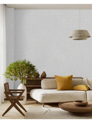 Adawall Muse Koleksiyonu 25104-2 Krem Keten Efektli Modern Duvar Kağıdı