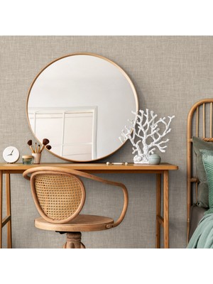 Adawall Muse Koleksiyonu 25104-7 Kum Beji Keten Efektli Modern Duvar Kağıdı