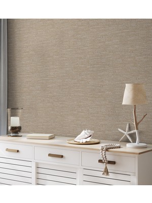 Adawall Muse Koleksiyonu 25106-2 Krem Bej Textile Dokulu Duvar Kağıdı