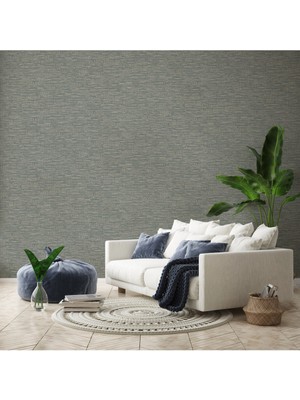 Adawall Muse Koleksiyonu 25106-4 Çok Renkli Yeşil Textile Dokulu Duvar Kağıdı