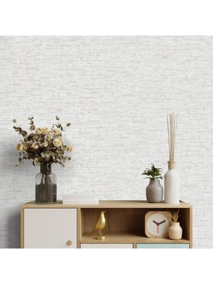 Adawall Muse Koleksiyonu 25108-1 Açık Gri Doğal Taş  Görünümlü Duvar Kağıdı