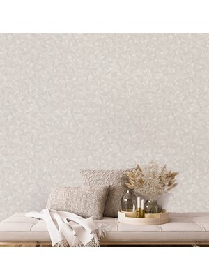 Adawall Muse Koleksiyonu 25109-1 Vizon Krem Dokulu Modern Duvar Kağıdı