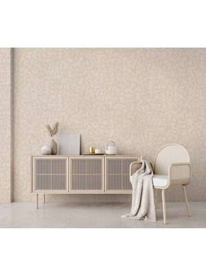 Adawall Muse Koleksiyonu 25109-2 Krem Bej Dokulu Modern Duvar Kağıdı