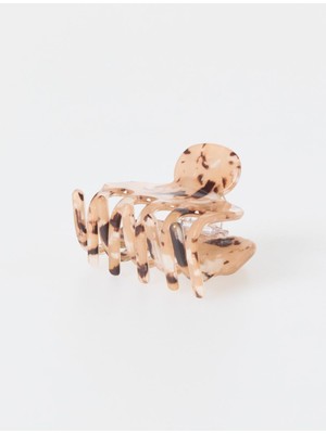 Jimmy Key Karışık Leopar Desenli Kelebek Toka