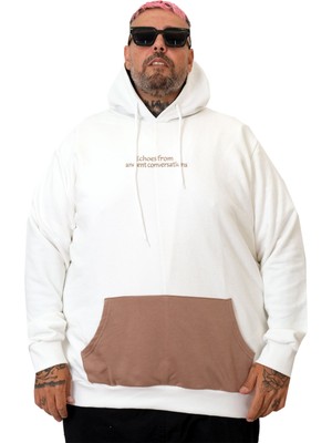 Mode Xl Battal Erkek Sweatshirt Echoes Parçalı U25813