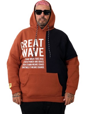 Mode Xl Erkek Sweatshirt Kapsonlu Great Wave  U25805