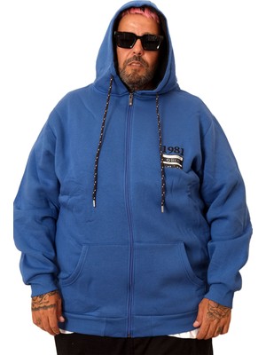 ModeXL Mode Xl Büyük Beden Kapşonlu Seweat 1981 U25808 Saks